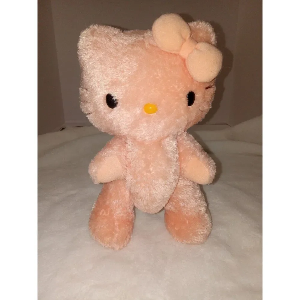 Rare 2004 Sanrio‎ Hello Kitty Plush Peach Poseable 10 Inch